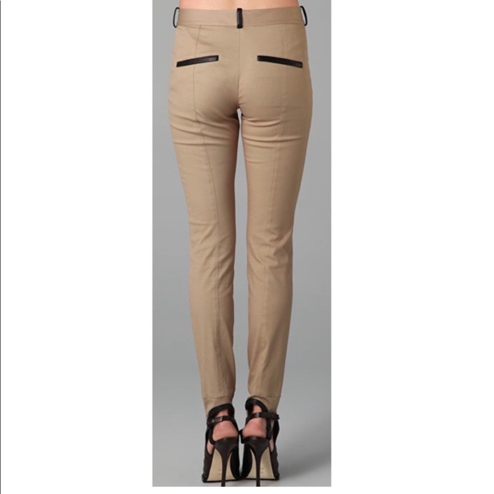 Alexander Wang Twill Skinny Stirrup Pants Leather Details - Picture 2 of 9